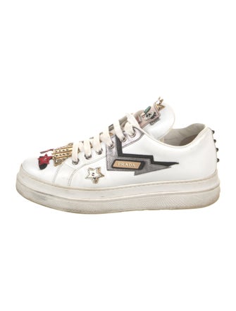 Prada Leather Printed Sneakers