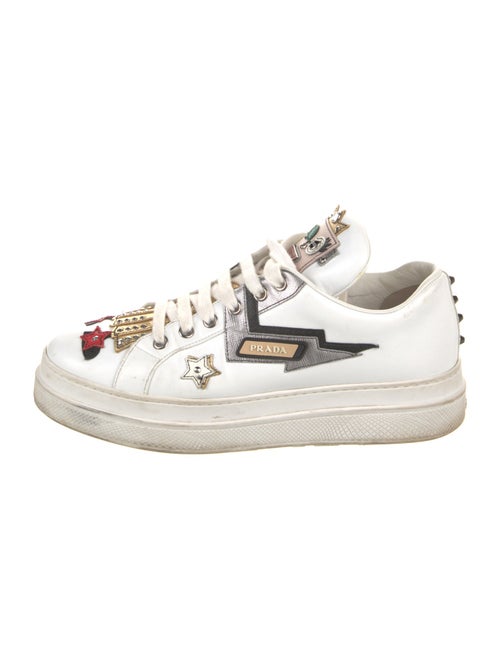 Prada Leather Printed Sneakers