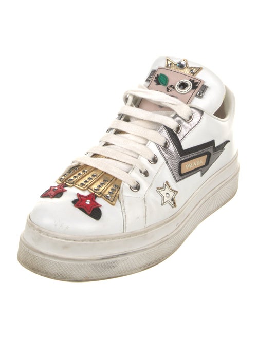 Prada Leather Printed Sneakers