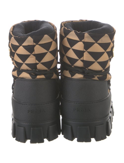 Prada Re-Nylon Après-Ski Enameled Metal Triangle Lace-Up Boots