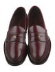 Prada Enameled Metal Triangle Patent Leather Loafers