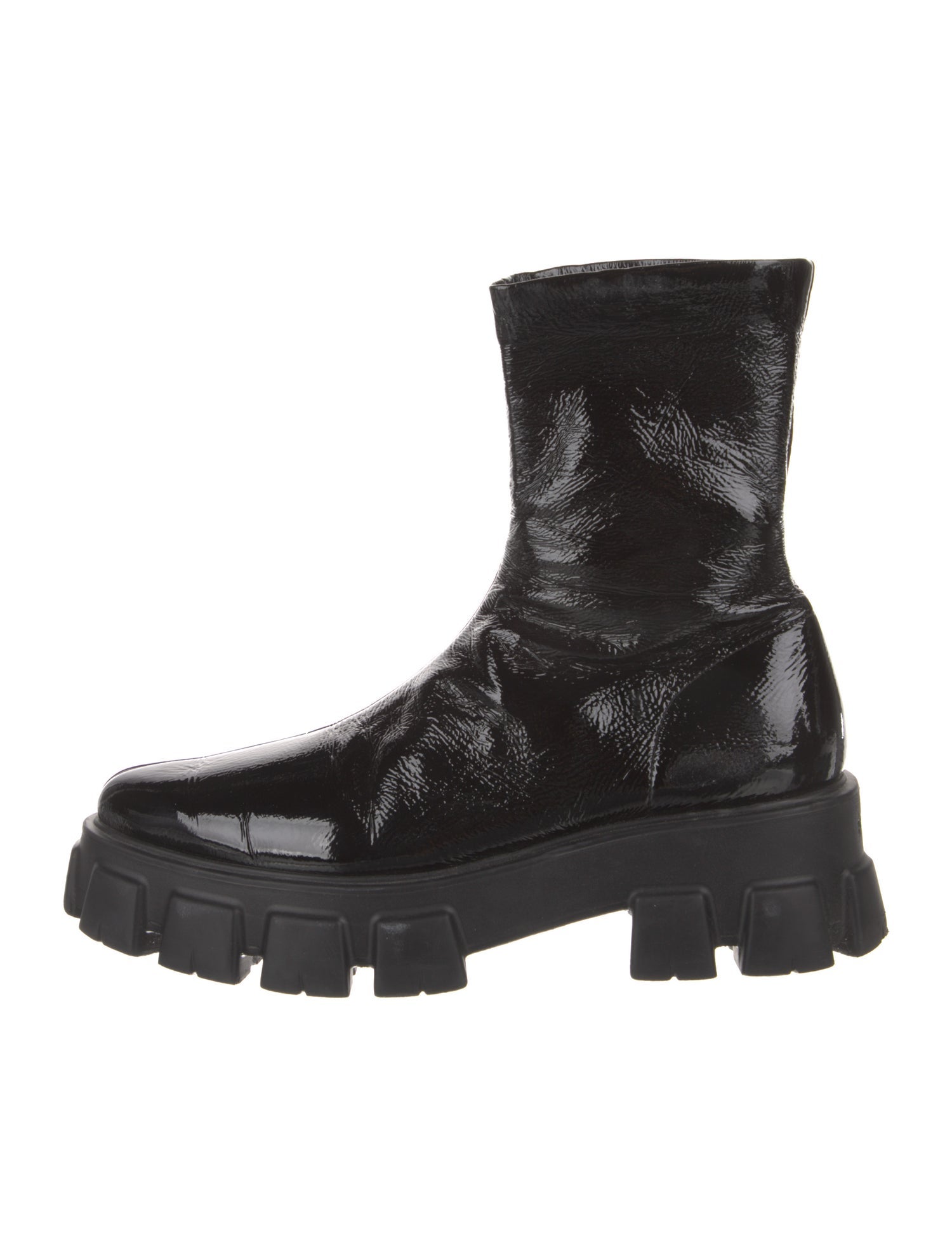 Prada Patent Leather Combat Boots