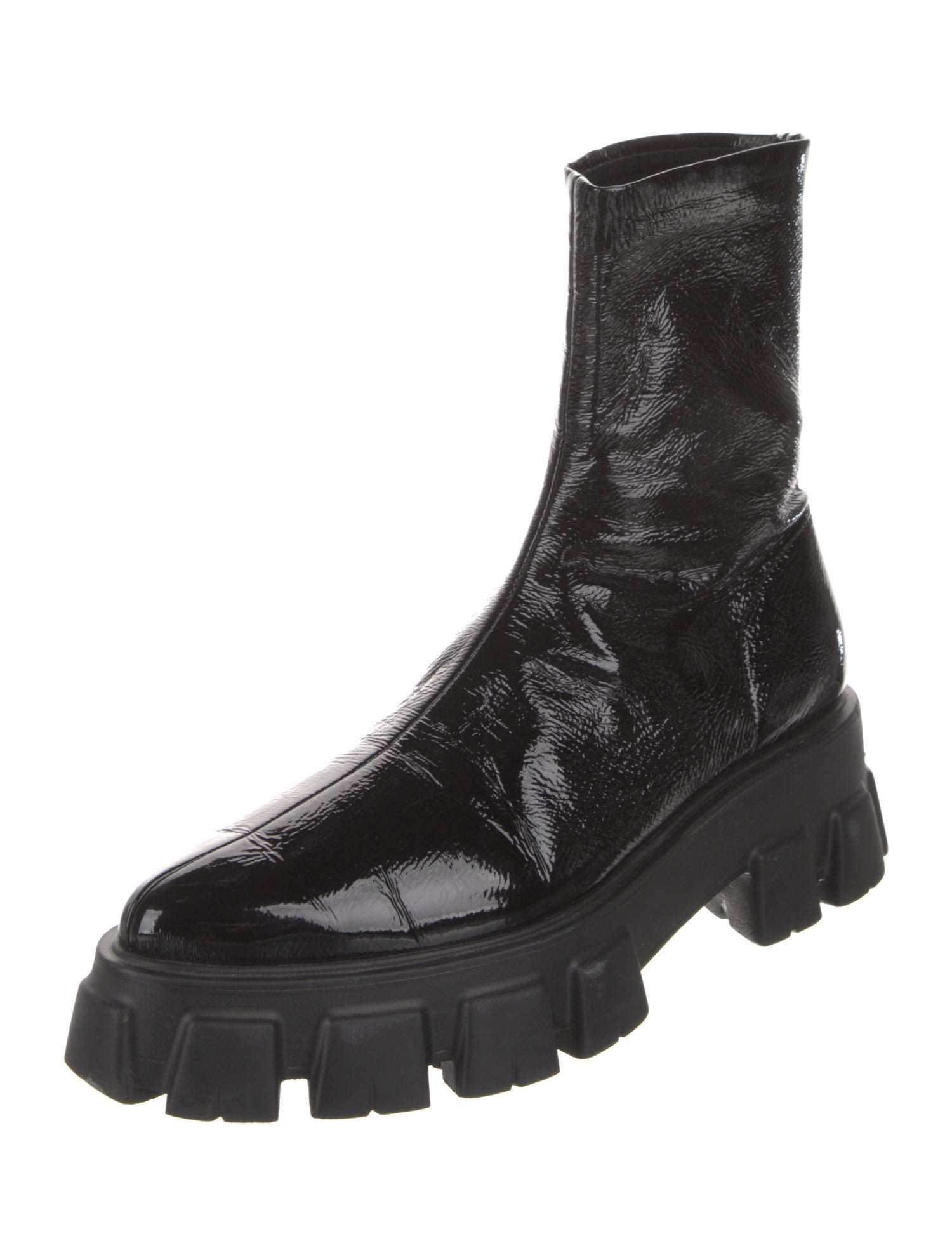 Prada Patent Leather Combat Boots