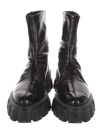 Prada Patent Leather Combat Boots