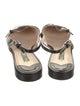 Prada Patent Leather Leather Trim Embellishment Slingback Flats