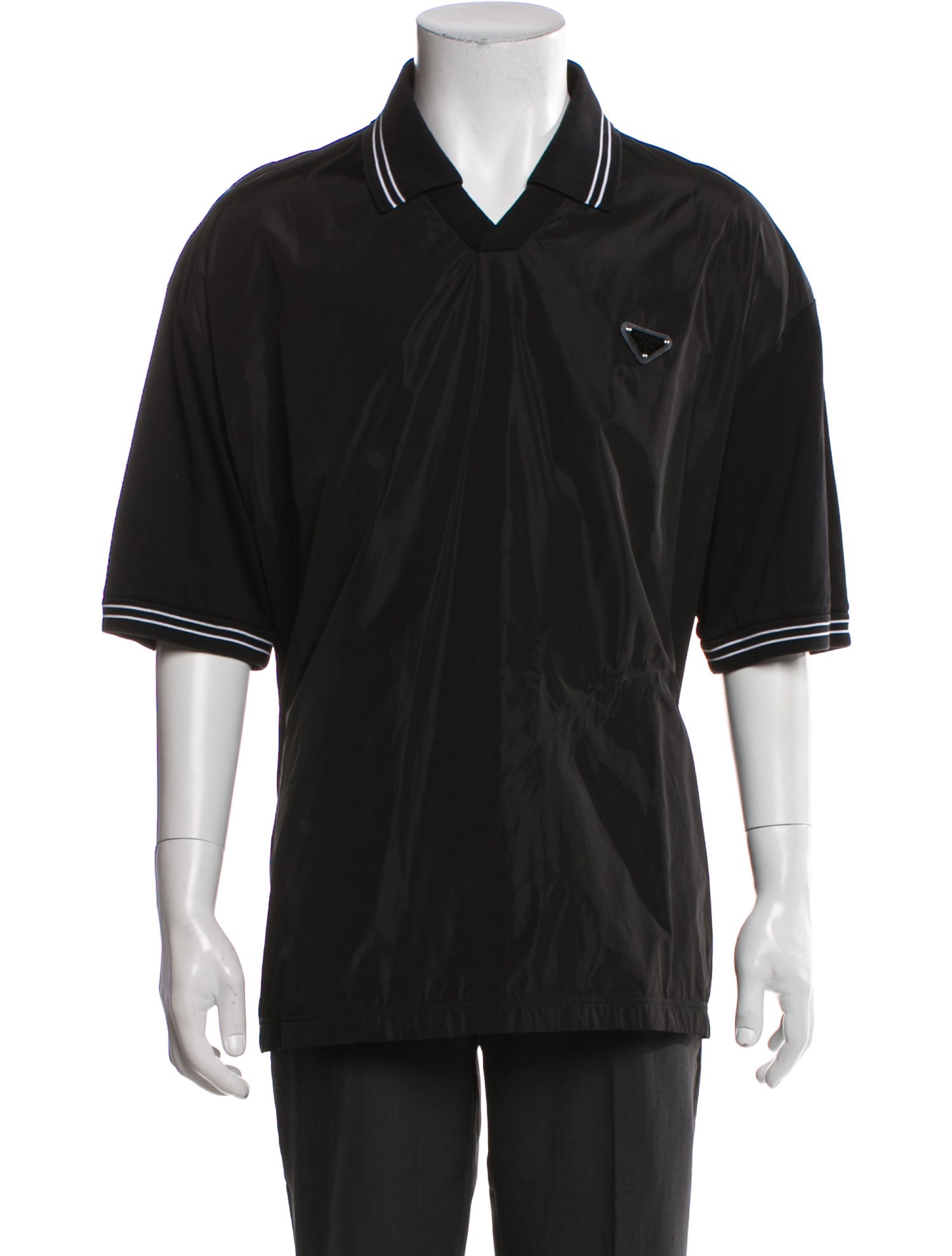 Prada 2024 Enameled Metal Triangle Polo Shirt