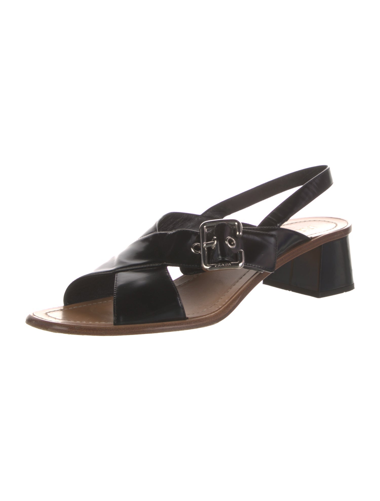 Prada Patent Leather Slingback Sandals