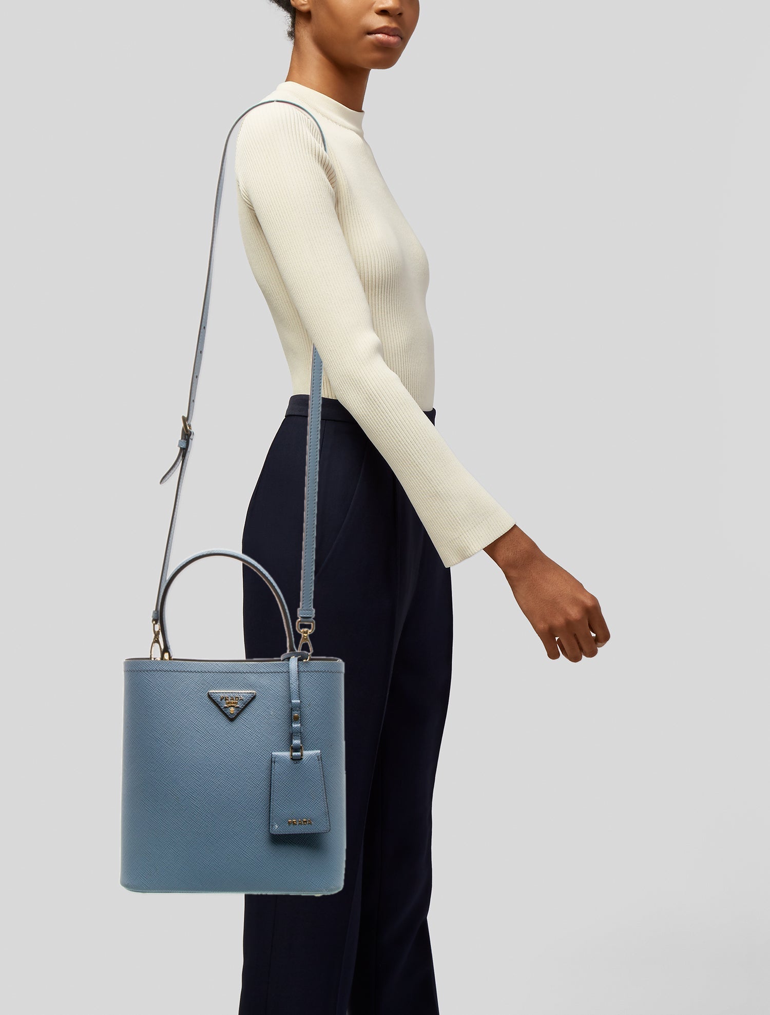 Prada Saffiano Leather Panier Small