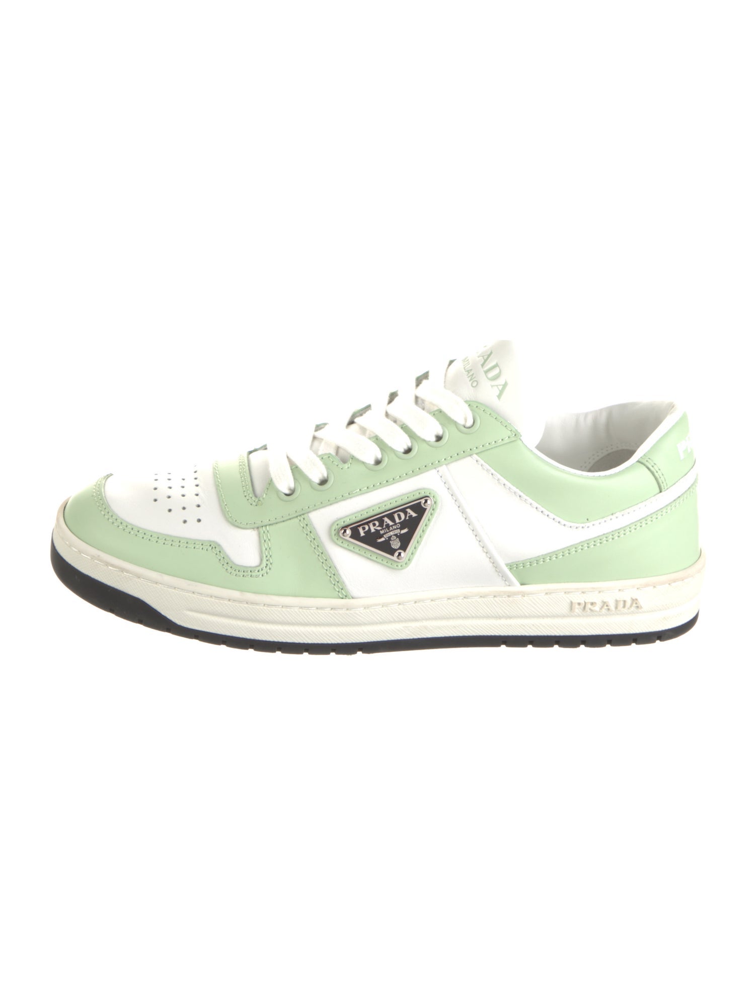 Prada Leather Colorblock Pattern Sneakers