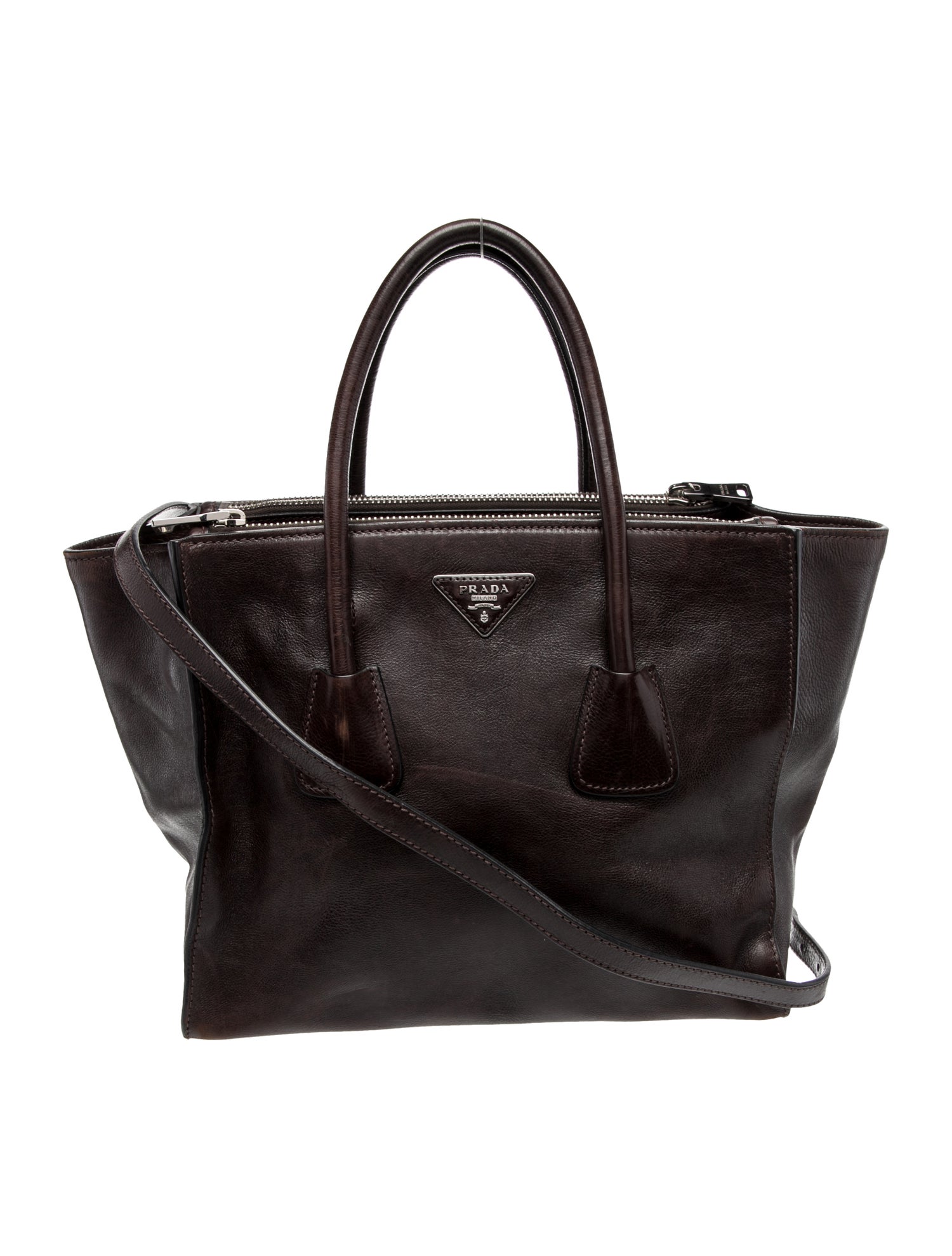 Prada Glace Calf Leather Top Handle Bag