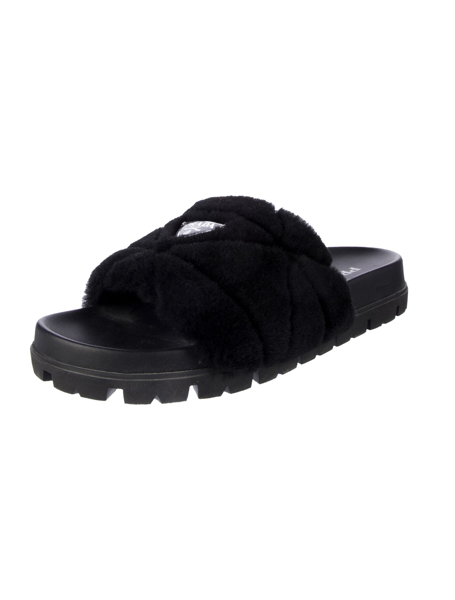 Prada Shearling Slides