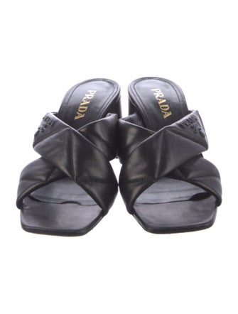 Prada 2021 Criss Cross Quilted Sandal Mules