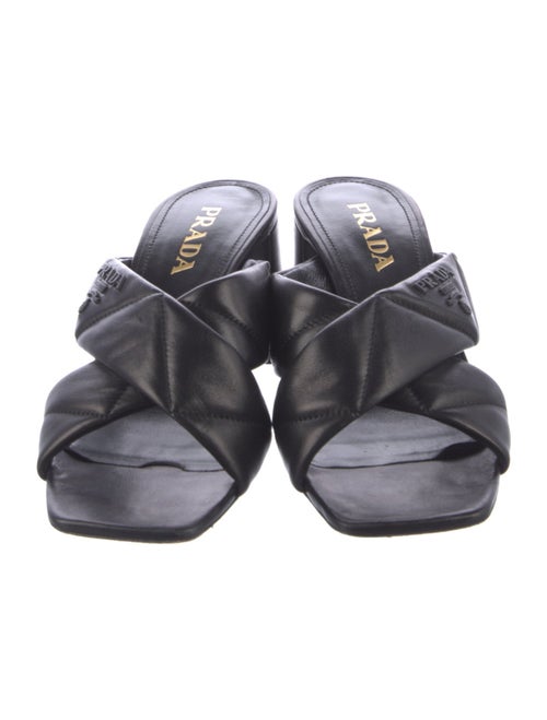Prada 2021 Criss Cross Quilted Sandal Mules