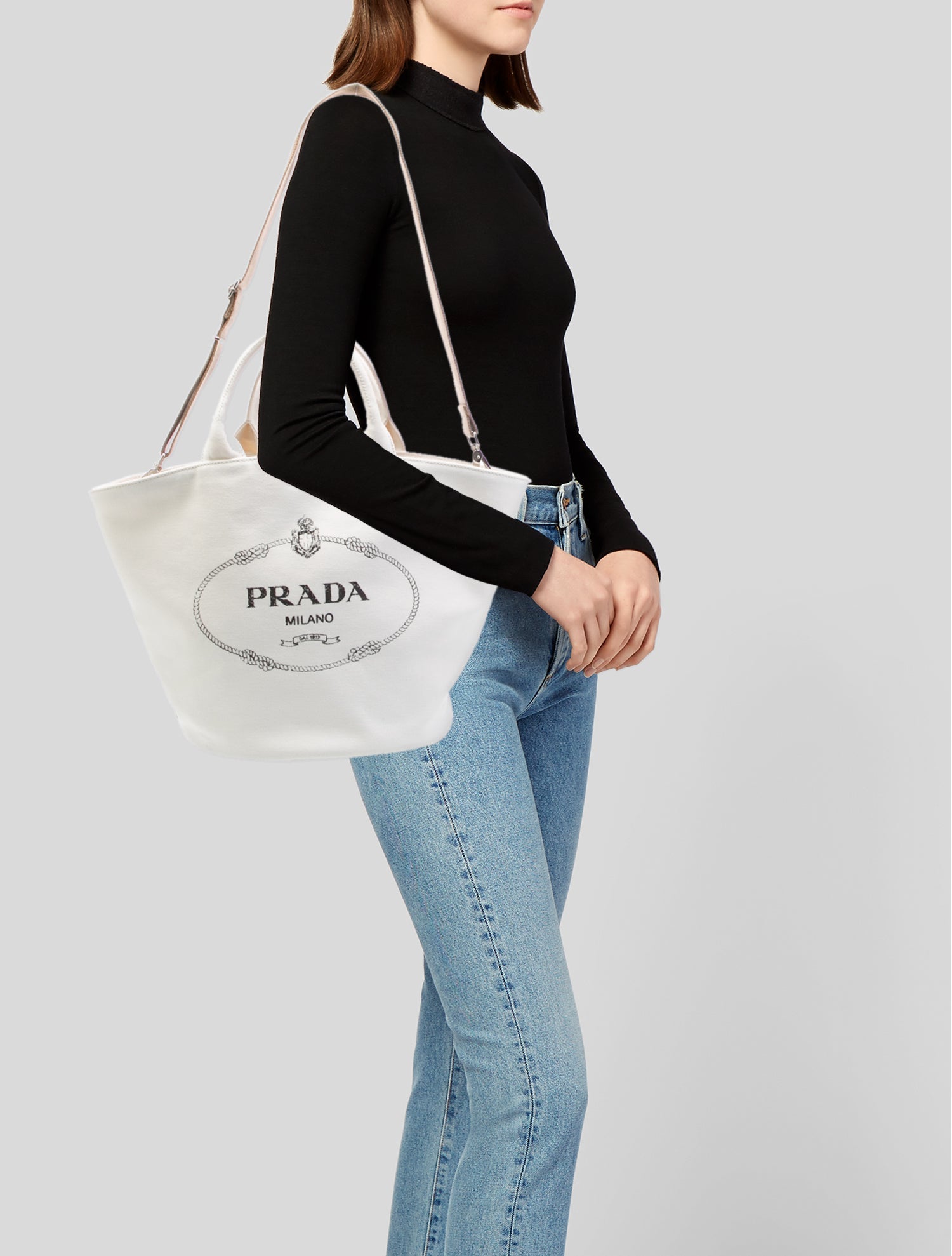 Prada Enameled Metal Triangle Top Handle Bag