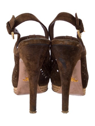 Prada Suede Slingback Sandals