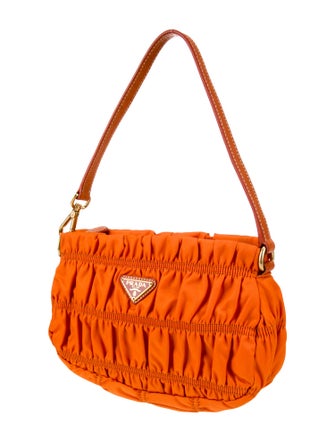 Prada Enameled Metal Triangle Gaufre Pochette