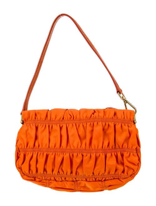 Prada Enameled Metal Triangle Gaufre Pochette