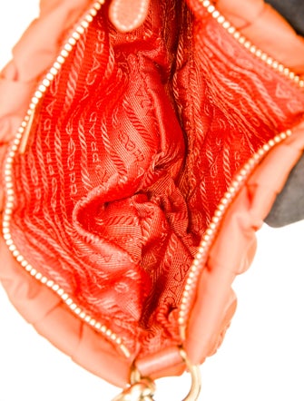 Prada Enameled Metal Triangle Gaufre Pochette