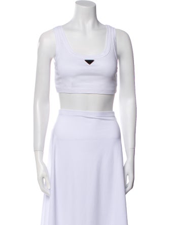 Prada 2023 Scoop Neck Crop Top