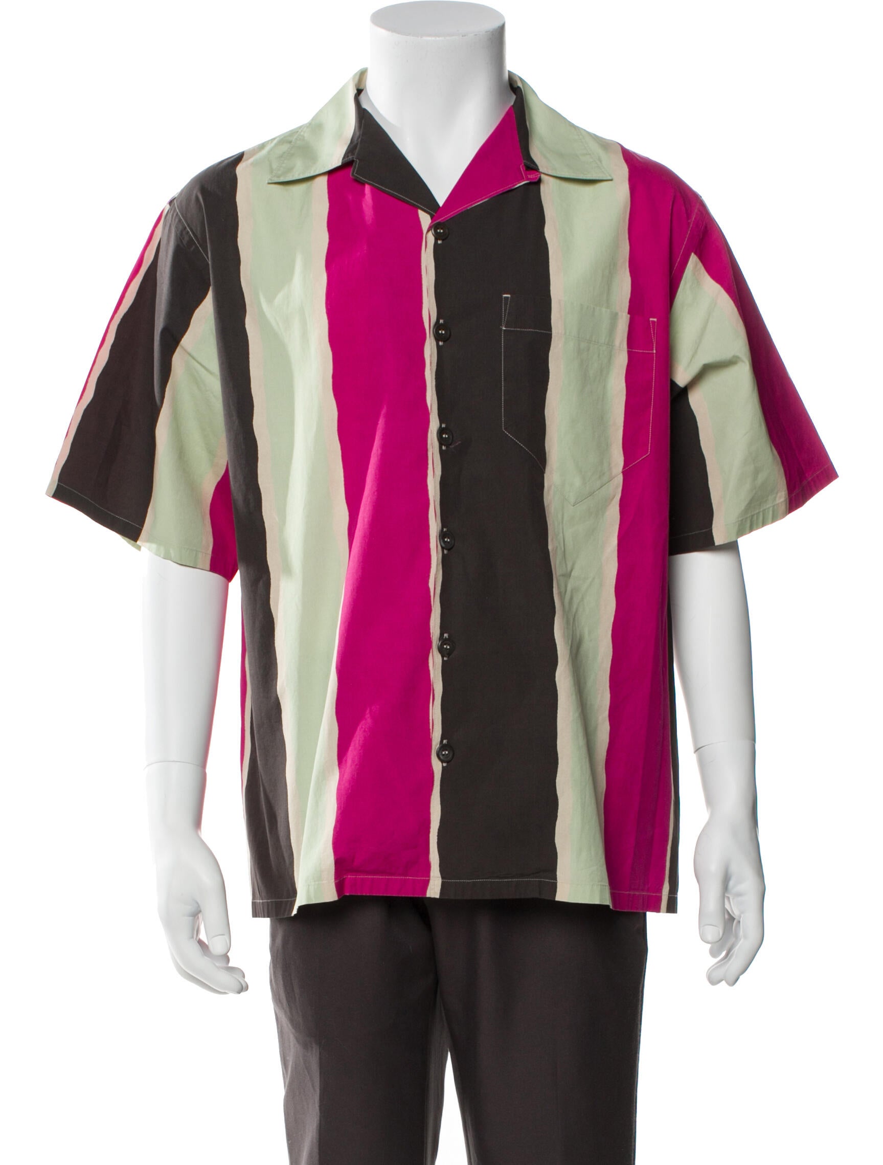 Prada 2021 Colorblock Pattern Shirt