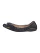 Prada Leather Bow Accents Ballet Flats