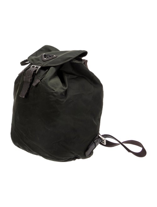 Prada Enameled Metal Triangle Backpack