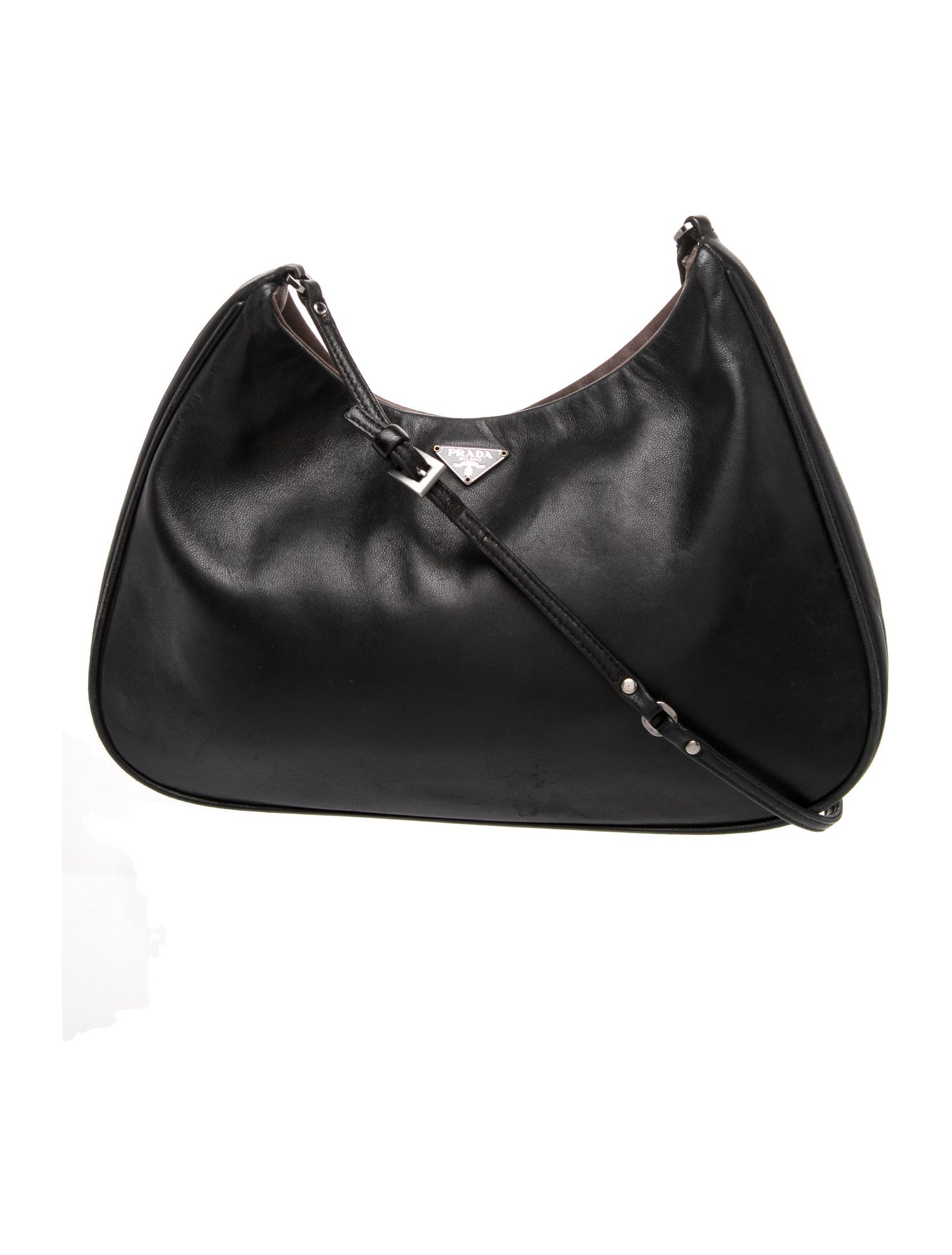 Prada Enameled Metal Triangle Cleo