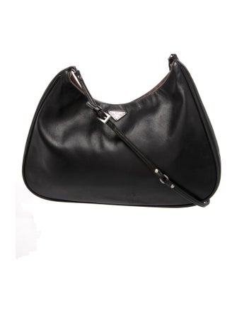 Prada Enameled Metal Triangle Cleo