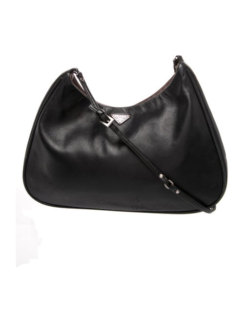 Prada Enameled Metal Triangle Cleo