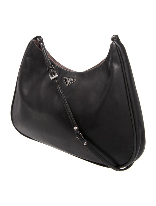 Prada Enameled Metal Triangle Cleo