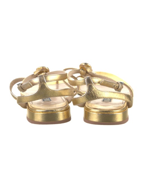 Prada Leather T-Strap Sandals