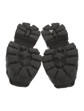 Prada Enameled Metal Triangle Rubber Slingback Sandals