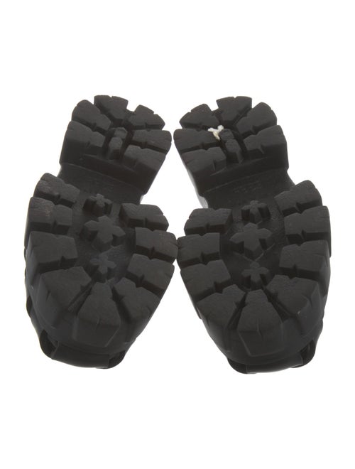 Prada Enameled Metal Triangle Rubber Slingback Sandals