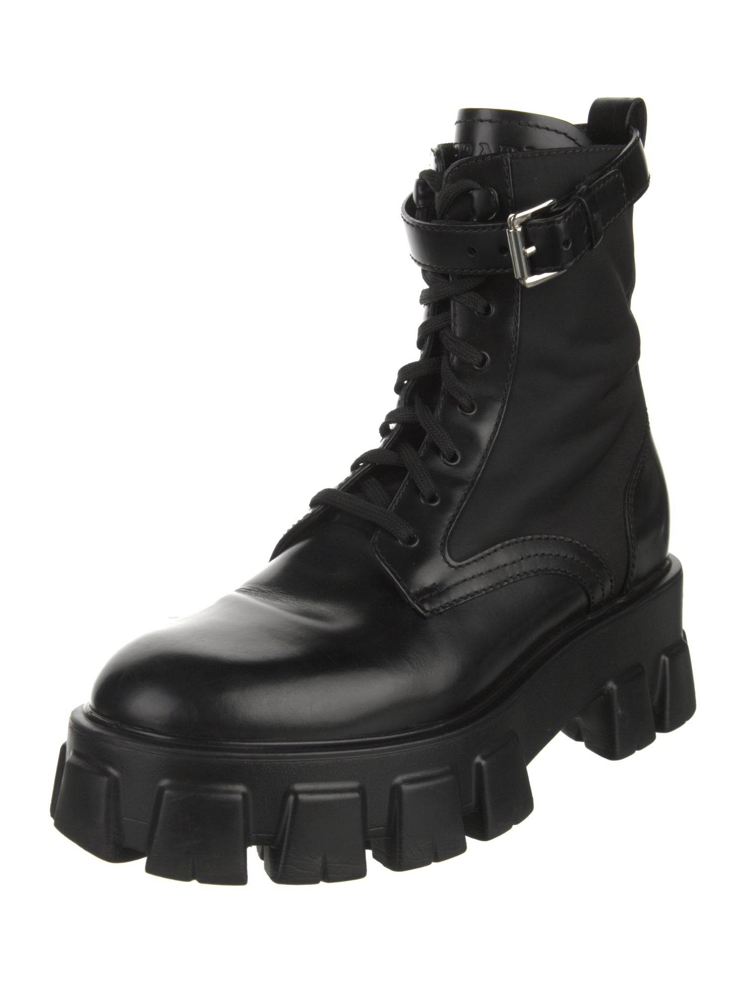 Prada Leather Combat Boots