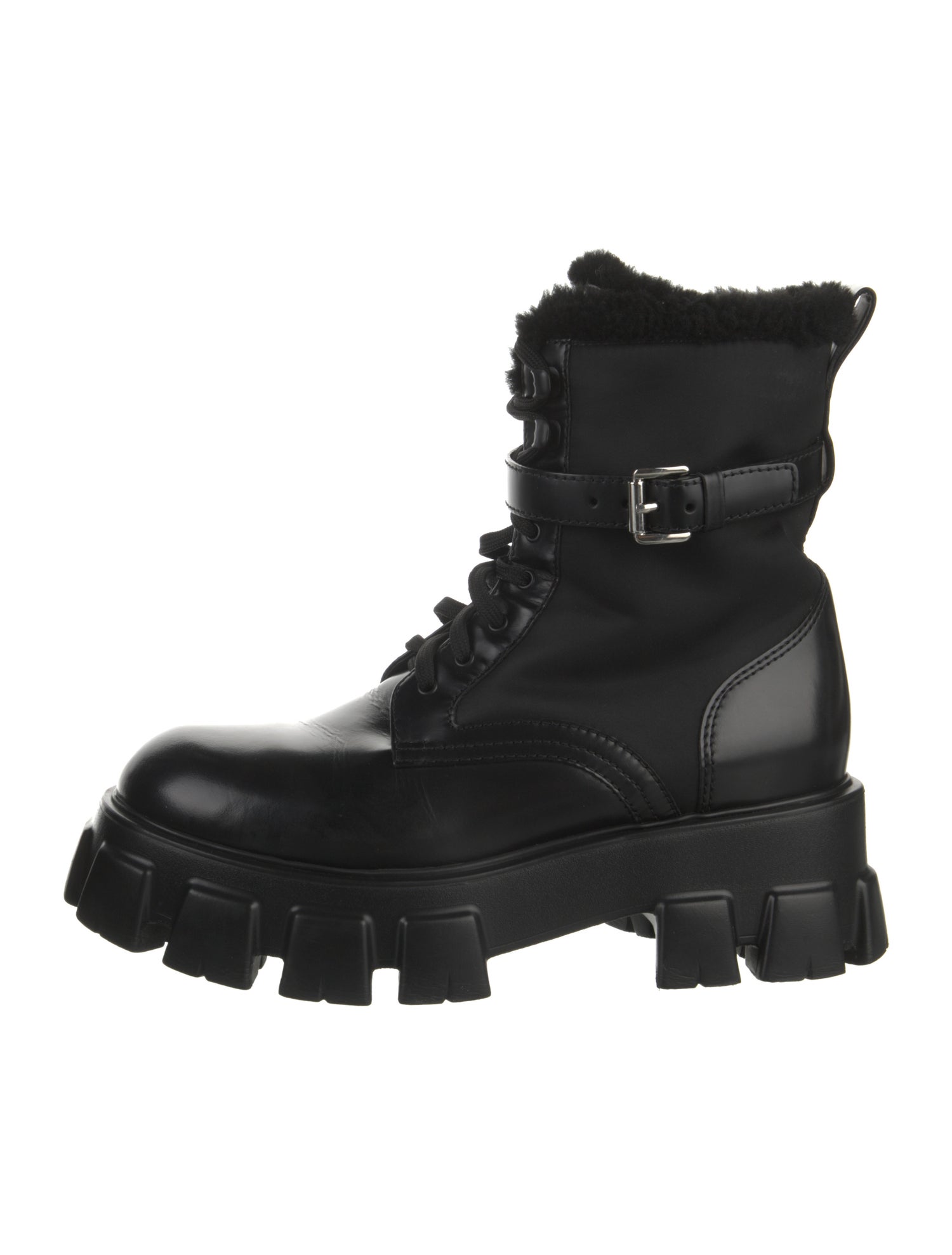 Prada Leather Combat Boots