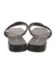Prada Enameled Metal Triangle Saffiano Leather Slides