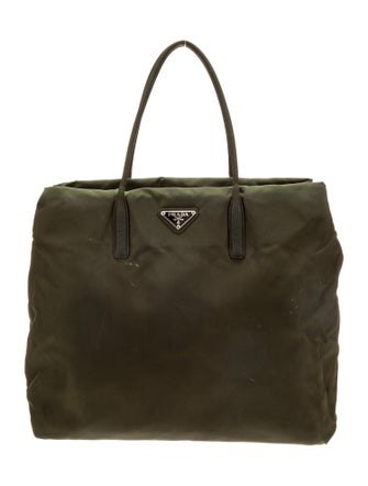 Prada Enameled Metal Triangle Tote