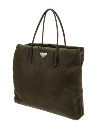 Prada Enameled Metal Triangle Tote