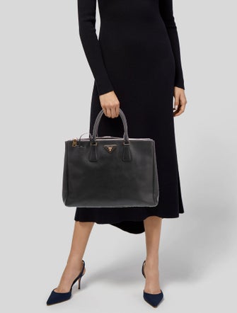 Prada Saffiano Leather Galleria Double Zip Large