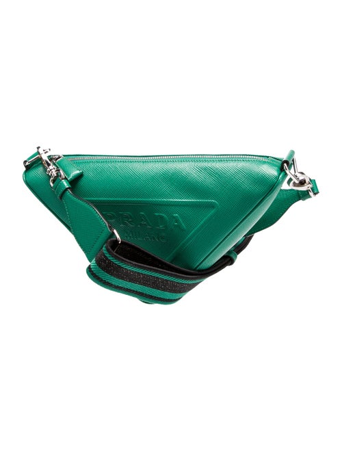 Prada Enameled Metal Triangle Triangle