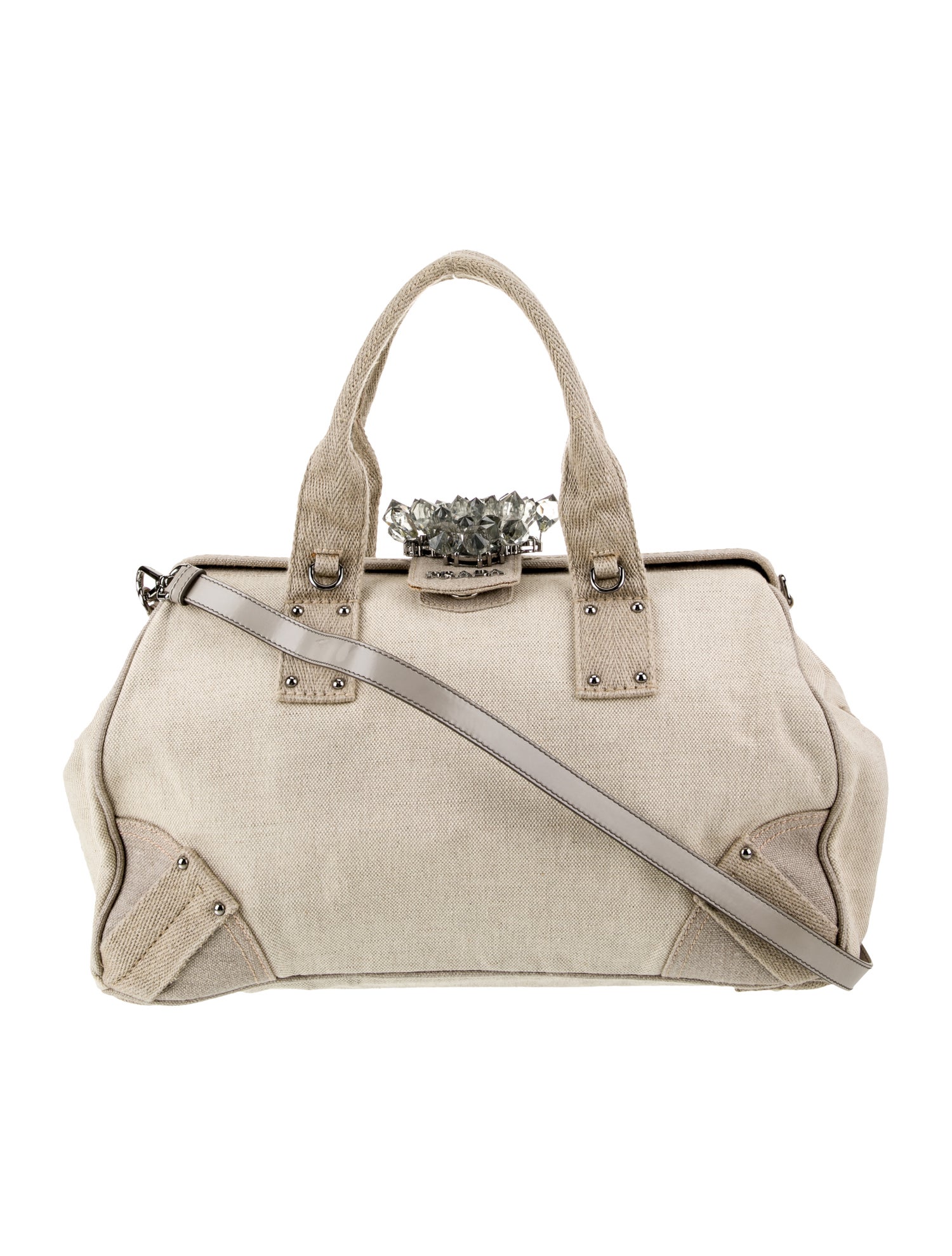 Prada Canvas Large Bowler Bag