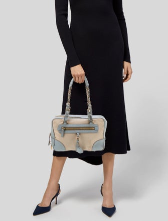 Prada Enameled Metal Triangle Bauletto