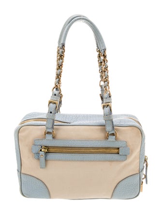 Prada Enameled Metal Triangle Bauletto