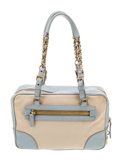 Prada Enameled Metal Triangle Bauletto