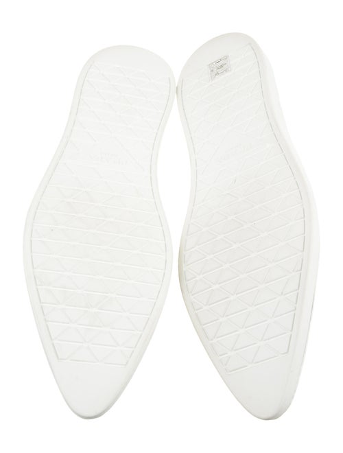 Prada Canvas Leather Trim Embellishment Sneakers