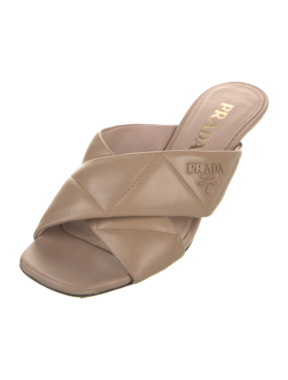 Prada Leather Slides Neutrals Crossover Straps - image 2