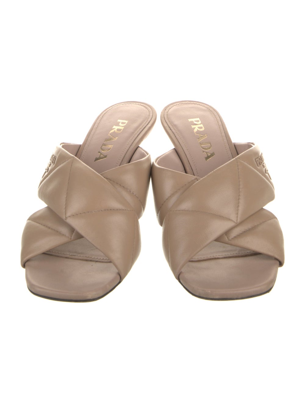 Prada Leather Slides Neutrals Crossover Straps - image 3