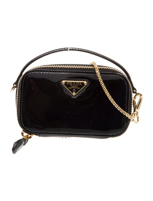 Prada Enameled Metal Triangle Crossbody Bag w/ Tags