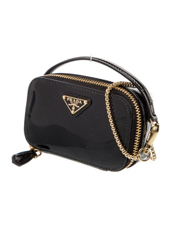Prada Enameled Metal Triangle Crossbody Bag w/ Tags