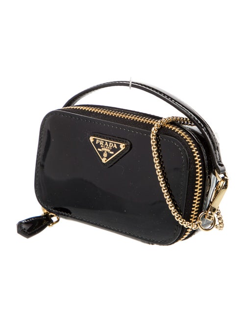 Prada Enameled Metal Triangle Crossbody Bag w/ Tags